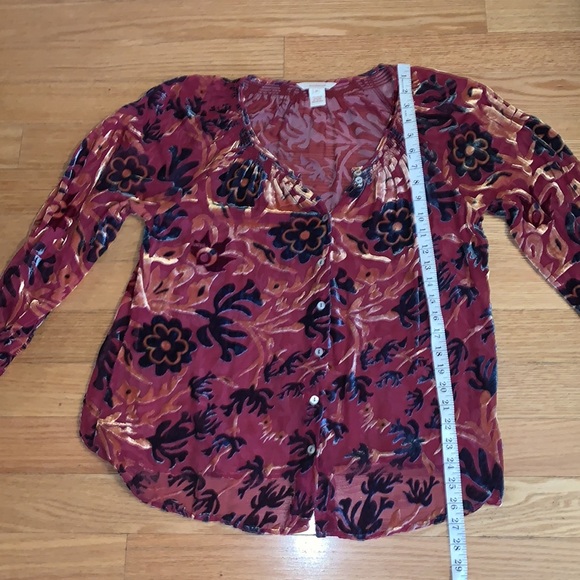 Sundance Sheer Button Up Blouse Medium - Picture 6 of 8